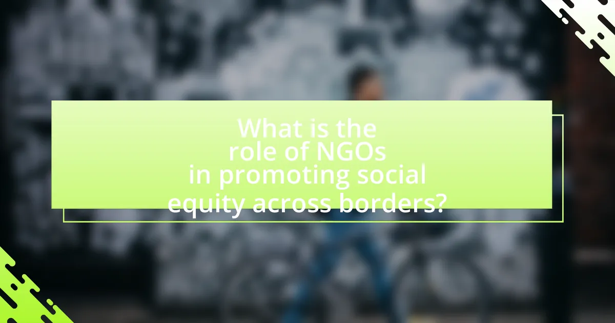 What is the role of NGOs in promoting social equity across borders?